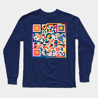 RickRoll QR Code Abstract Painting Long Sleeve T-Shirt